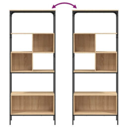 Berkfield Bookcase 5-Tier Sonoma Oak 76X33X188.5 Cm Engineered Wood - thumbnail 8