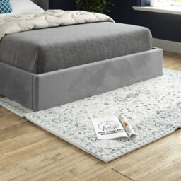 Rana Curved Top Winged Upholstered Soft Velvet Grey Bed Frame - thumbnail 3