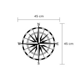 Decortie Modern Metal Wall Art Compass Home Ornament Decorative Minimalist Design Hanging Wall Sculpture, Black - thumbnail 4
