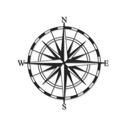 Decortie Modern Metal Wall Art Compass Home Ornament Decorative Minimalist Design Hanging Wall Sculpture, Black - thumbnail 2