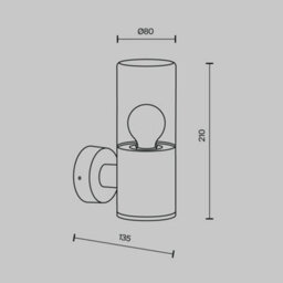 Luminosa Lighting Luminosa Amas Outdoor Modern Wall Lamp Graphite Ip54 1Xe27 - thumbnail 3