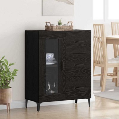 Walplus Sideboard Black Oak 69.5 X 34 X 90 Cm Engineered Wood And Iron - image 1