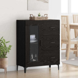 Walplus Sideboard Black Oak 69.5 X 34 X 90 Cm Engineered Wood And Iron - thumbnail 1