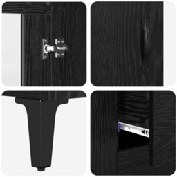 Walplus Sideboard Black Oak 69.5 X 34 X 90 Cm Engineered Wood And Iron - thumbnail 9