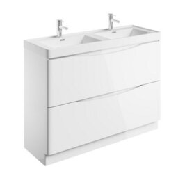 Plum&clay Eden Gloss White Floor Standing Vanity Unit With Ceramic Basin (W)1200mm - thumbnail 3
