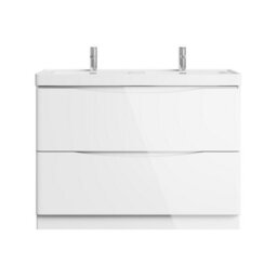 Plum&clay Eden Gloss White Floor Standing Vanity Unit With Ceramic Basin (W)1200mm - thumbnail 4