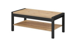 Arte Modern Aktiv 99 Coffee Table 1200mm In Oak Taurus & Black Matt - Stylish Living Room Centrepiece H480mm D600mm - thumbnail 1