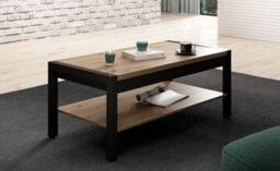 Arte Modern Aktiv 99 Coffee Table 1200mm In Oak Taurus & Black Matt - Stylish Living Room Centrepiece H480mm D600mm - thumbnail 2