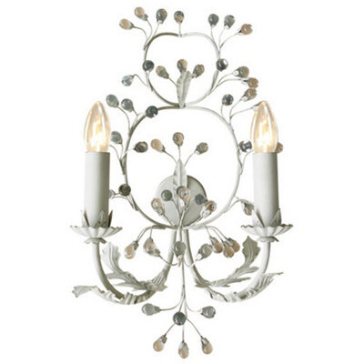 Luminosa Lighting Luminosa Natello 2 Light Candle Wall Light Beige Gray