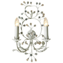 Luminosa Lighting Luminosa Natello 2 Light Candle Wall Light Beige Gray