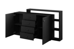 Arte Bota 27 Sideboard Cabinet In Black Matt - W1800mm H520mm D360mm, Modern Storage Mastery - thumbnail 2