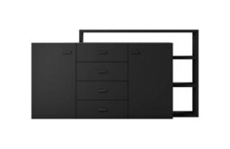 Arte Bota 27 Sideboard Cabinet In Black Matt - W1800mm H520mm D360mm, Modern Storage Mastery - thumbnail 3