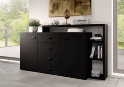 Arte Bota 27 Sideboard Cabinet In Black Matt - W1800mm H520mm D360mm, Modern Storage Mastery - thumbnail 4