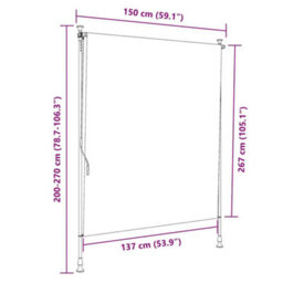 Berkfield Outdoor Roller Blind Blue And White 150X270 Cm Fabric&steel - thumbnail 9