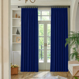 Oxford Homeware Plain Navy 230Gsm Blackout Curtain Thermal Insulated Pencil Pleat Ready Made Curtain Pair (W)168Cmx(L)183Cm - thumbnail 7