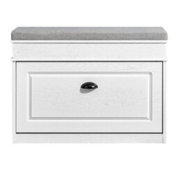Sobuy Fsr82-L-Wg, Shoe Storage Bench With Seat Cushion Narrow Shoe Cabinet With Flip Drawer & 2-Tier Rack,w75Xd23.8Xh54 - thumbnail 1