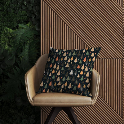 Warren Reed Designer Boho Inspired Christmas Trees Outdoor Cushion 60Cm X 60Cm