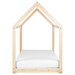 Beliani Kids Bed House Pine Wood Tosse 90 X 200 Cm (Eu Single) Light Brown - thumbnail 4