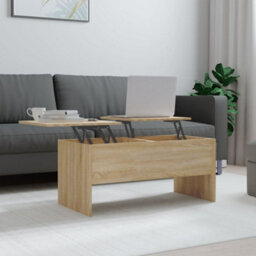 Walplus Coffee Table Sonoma Oak 102X50.5X46.5 Cm Engineered Wood - thumbnail 1