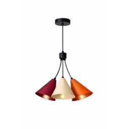 Luminosa Lighting Luminosa Sora Cluster Pendant Ceiling Light Burgundy, Beige, Orange 3X E27 - thumbnail 1