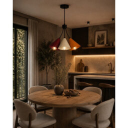 Luminosa Lighting Luminosa Sora Cluster Pendant Ceiling Light Burgundy, Beige, Orange 3X E27 - thumbnail 2