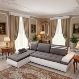 Oslo Convertible Living Room Corner Sofa Bed With Storage Hr Foam Wave Springs Chipboard 300X182X90Cm Light Grey And White Left - thumbnail 3