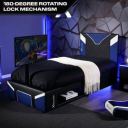 X Rocker Cerberus Twist Single Tv Gaming Bed - Blue - thumbnail 6