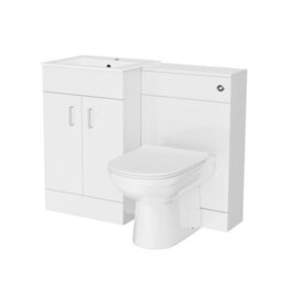Nes Home Nanuya 500mm Vanity Basin, Wc Unit & Elso Back To Wall White - thumbnail 6