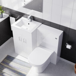 Nes Home Nanuya 500mm Vanity Basin, Wc Unit & Elso Back To Wall White - thumbnail 3