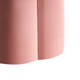 Wyld And Coco Velvet Pouffe Pink Round 39 X 34 X 45 Cm - Footstool And Accent Seat - thumbnail 5