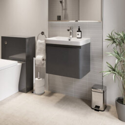 Affine Bathroom Cloakroom Vanity Unit Wash Basin Cabinet Drawers Storage Grey 500mm - thumbnail 2