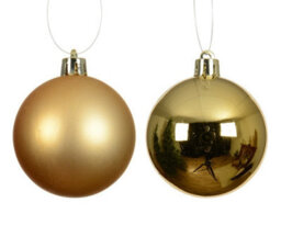 Kaemingk Christmas Tree Baubles, Shatterproof, Mixed Shiny & Matt Gold - 100mm - 4 Pack - thumbnail 2