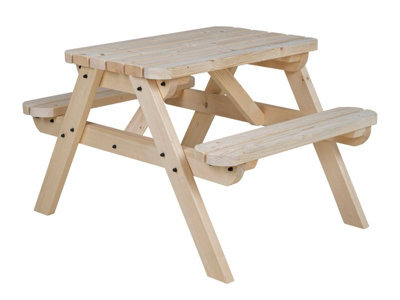 Arbor Garden Solutions Classic Rounded Pub Style Picnic Bench And Table (5Ft, Natural Finish) - image 1