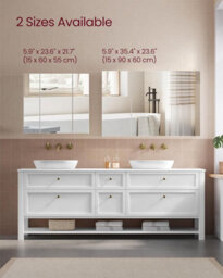 LEDREM 3-Door Bathroom Wall Cabinet, 60 X 15 X 55 Cm, Cupboard With Mirror,  Storage Cabinet, With Adjustable Shelf, Modern - thumbnail 4