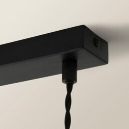 Valuelights Mabel Natural Linen Scallop Shade 3 Drop Bar Black Ceiling Light And Bulbs - thumbnail 6