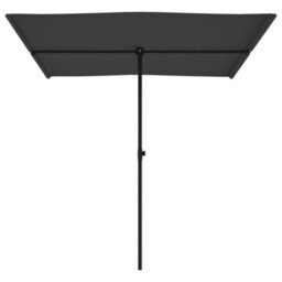 Berkfield Outdoor Parasol With Aluminium Pole 2X1.5 M Black - thumbnail 3
