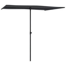 Berkfield Outdoor Parasol With Aluminium Pole 2X1.5 M Black - thumbnail 2