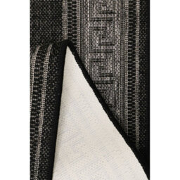 Melrose County Flatweave New Black Bordered Indoor Non-Slip Area Runner Rug 060/180Cm - thumbnail 3