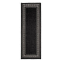 Melrose County Flatweave New Black Bordered Indoor Non-Slip Area Runner Rug 060/180Cm - thumbnail 4