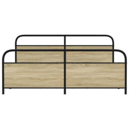 Berkfield Metal Bed Frame Without Mattress Sonoma Oak 180X200 Cm Super King - thumbnail 4