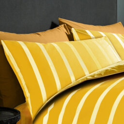 Gc Gaveno Cavailia Striped Duvet Cover Bedding Set Ochre Double 3Pc Linen Bedding Set - thumbnail 3