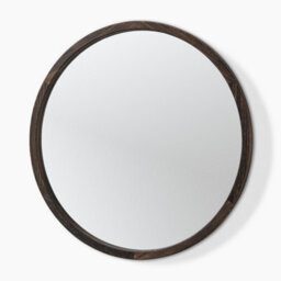 Furniturebox Uk Judith Walnut Wood Medium 80X80Cm Round Wall Mirror - thumbnail 4