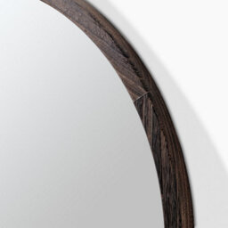 Furniturebox Uk Judith Walnut Wood Medium 80X80Cm Round Wall Mirror - thumbnail 6