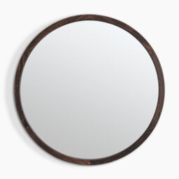 Furniturebox Uk Judith Walnut Wood Medium 80X80Cm Round Wall Mirror - thumbnail 3