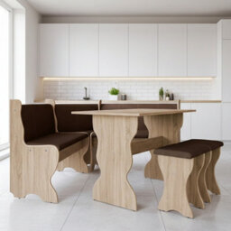 Thomas Kitchen Corner Set Sonoma Oak Finish With Table 2 Stools Storage Bench Universal Corner Design - thumbnail 2
