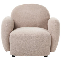 Beliani Retro Armchair Jule Boucle Beige - thumbnail 5
