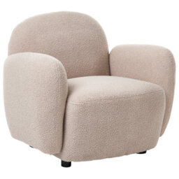 Beliani Retro Armchair Jule Boucle Beige - thumbnail 4