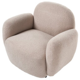 Beliani Retro Armchair Jule Boucle Beige - thumbnail 7