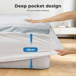 Lavio Quilted Mattress Protector Double Deep Memory Foam Fitted Bed Cover - thumbnail 8