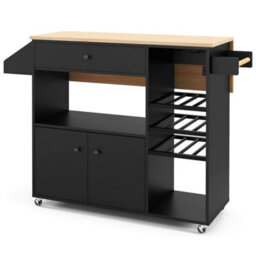 Drop Leaf Kitchen Island Cart Storage Cart On Wheels